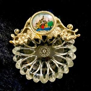 Vintage 70’s Disneyland Mickey Mouse Crystal Ashtray Trinket Dish